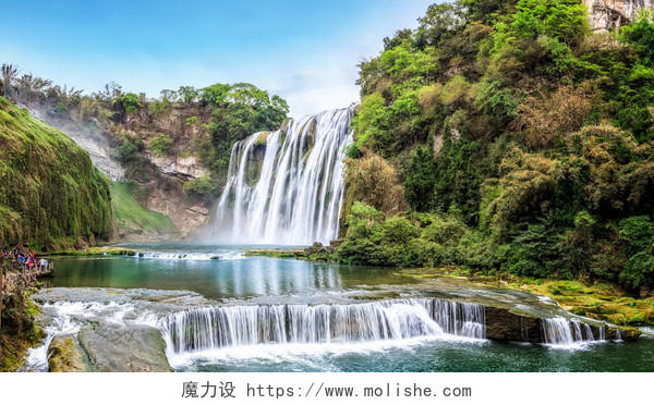 瀑布的自然景观贵州旅游景点